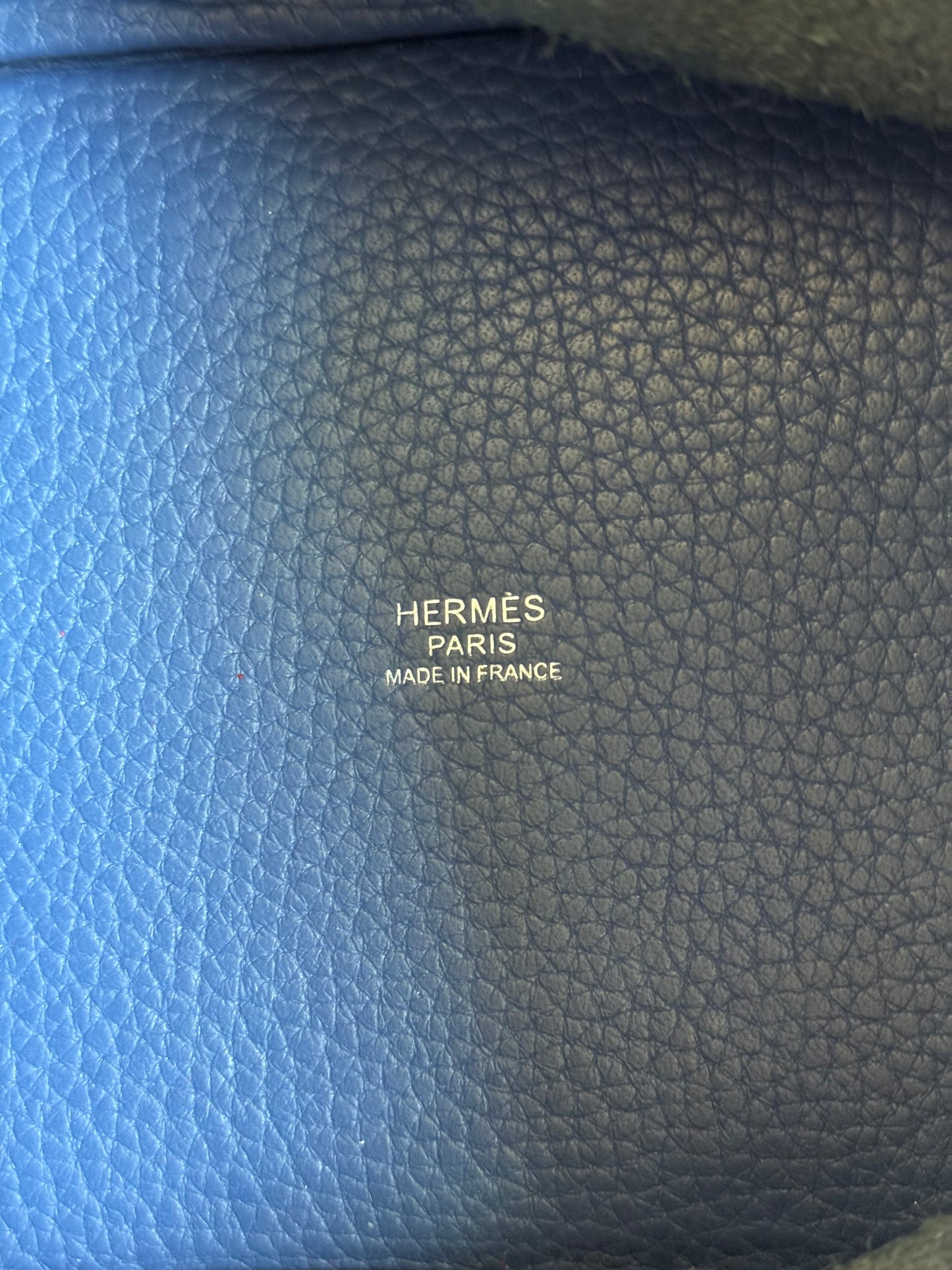 Pre-owned Hermès Picotin 18 Blue Brighton Capucine Clemence Bucket Bag