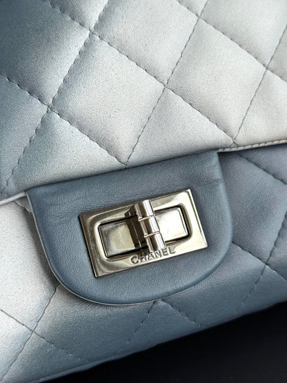 Pre-owned Chanel 2.55 Reissue Maxi 227 Misty Blue Degrade Lambskin Flap Bag