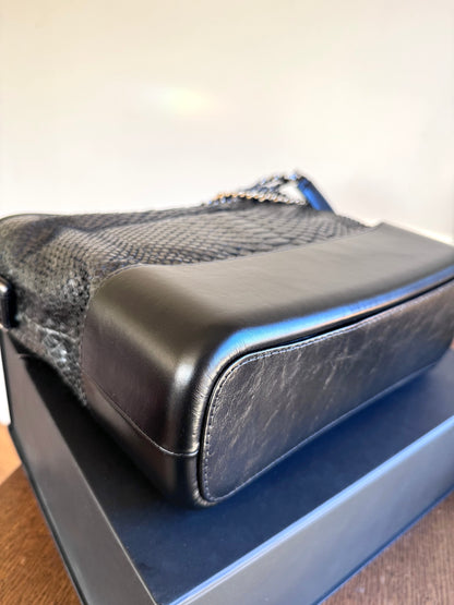 Pre-owned Chanel Gabrielle Medium Black Python Leather Hobo Bag Limited Edition