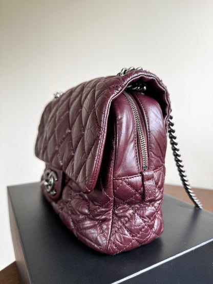 Pre-owned Chanel Portobello Burgundy Aged Calfskin Flap Bag