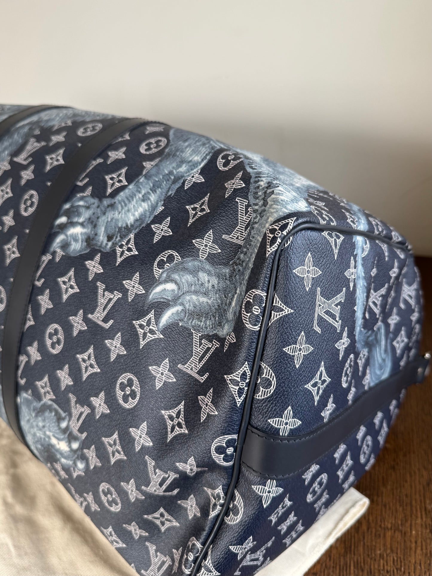 Pre-owned Louis Vuitton Chapman Brothers Keepall 55 Ink Lion Travel Bag