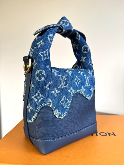 Pre-owned Louis Vuitton x Nigo Monogram Blue Denim Japanese Cruiser Bag