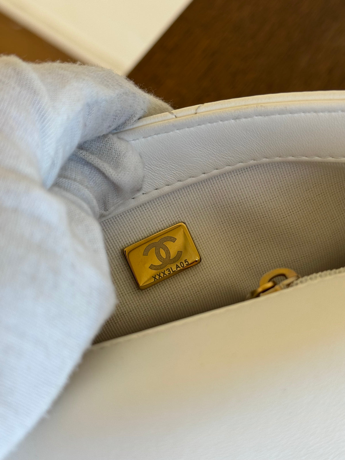 Pre-owned Chanel CC Mini Dynasty White Leather Flap Bag