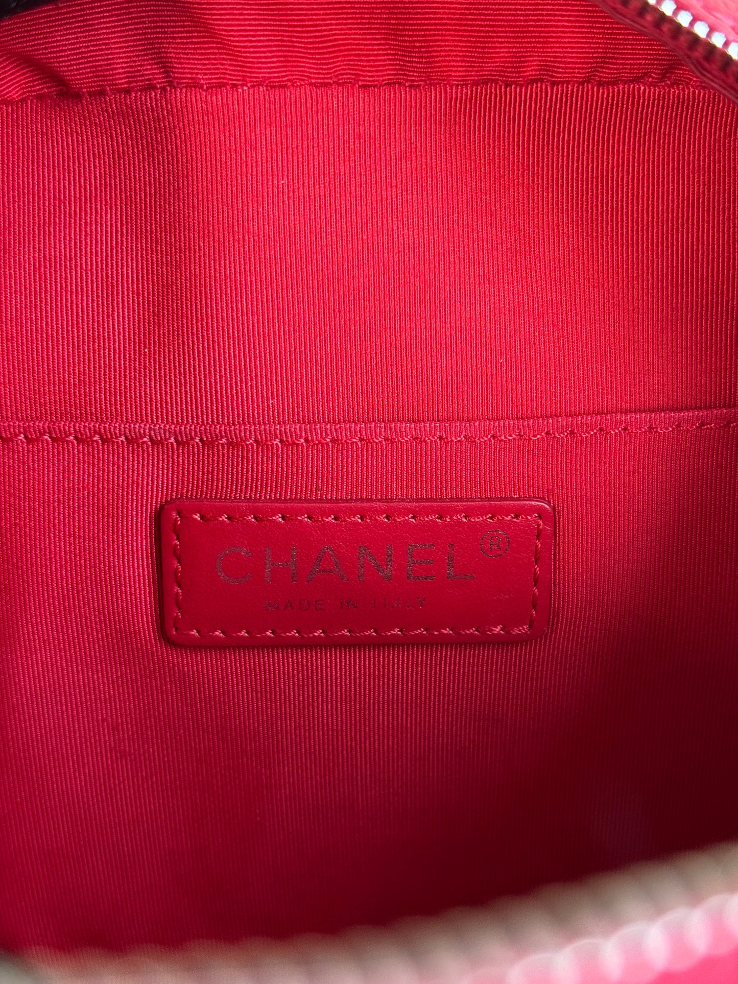 Pre-owned Chanel CC Box Mini Red Leather Camera Bag