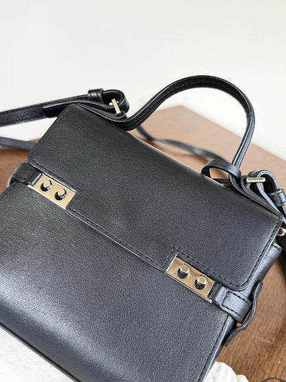Pre-owned Delvaux Tempête Micro Black Calfskin Bag