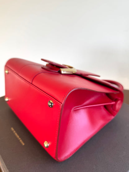 Pre-owned Delvaux Brillant Mini Red Box Calf Bag