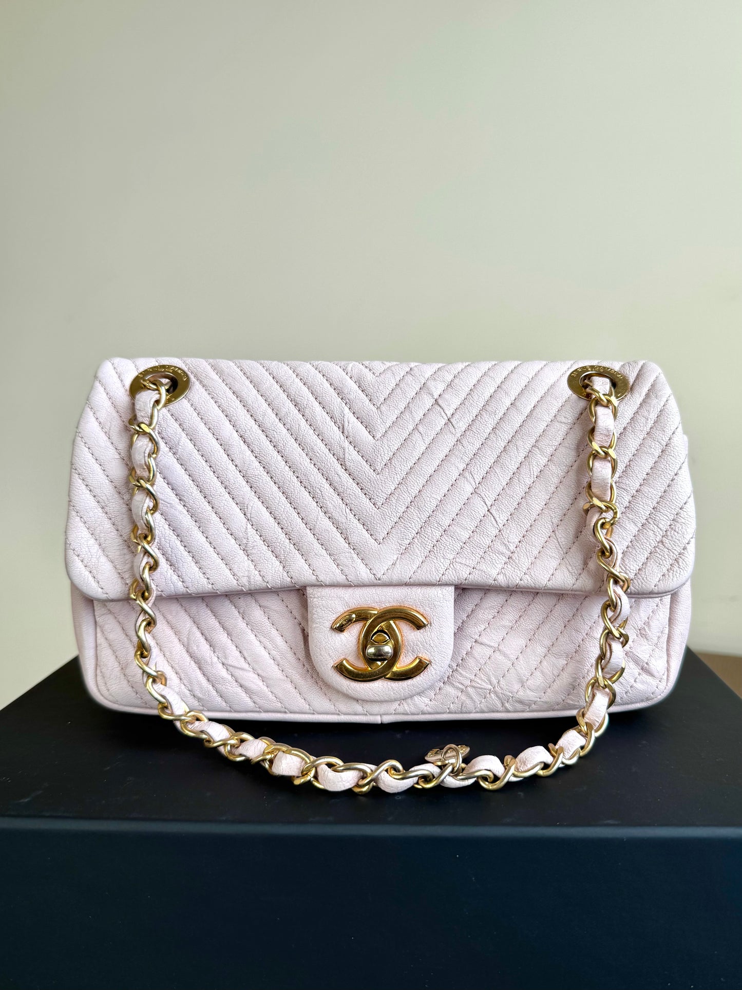 Pre-owned Chanel Timeless Small Light Rose Calfskin Flap Bag