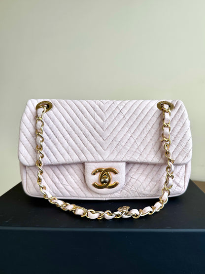 Pre-owned Chanel Timeless Small Light Rose Calfskin Flap Bag