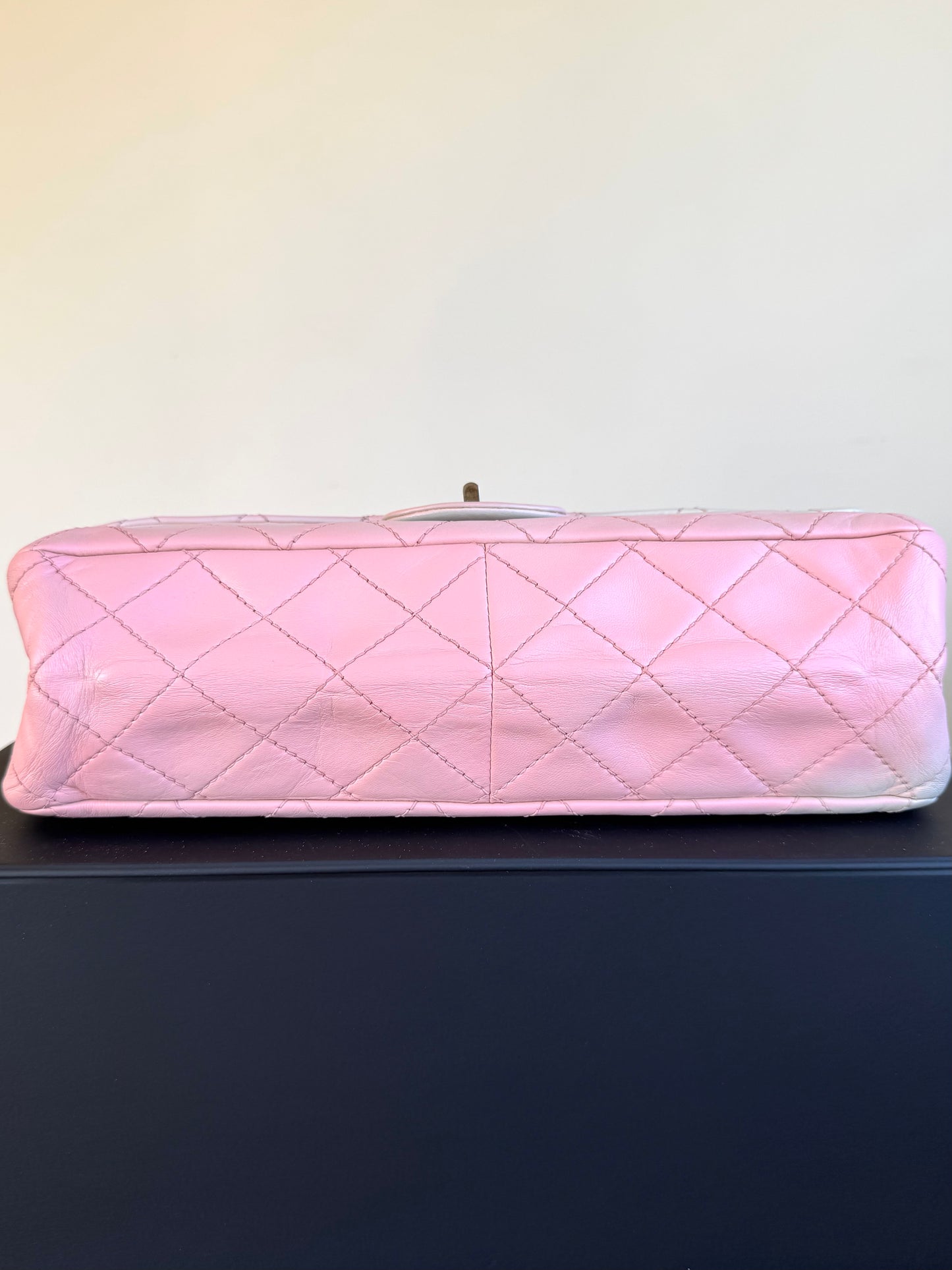 Pre-owned Chanel 2.55 Reissue Maxi 227 Rose Degrade Lambskin Flap Bag