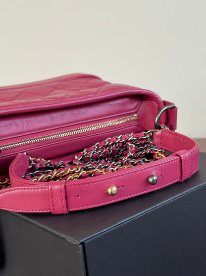 Pre-owned Chanel Gabrielle Small Rose Calfskin Hobo Bag