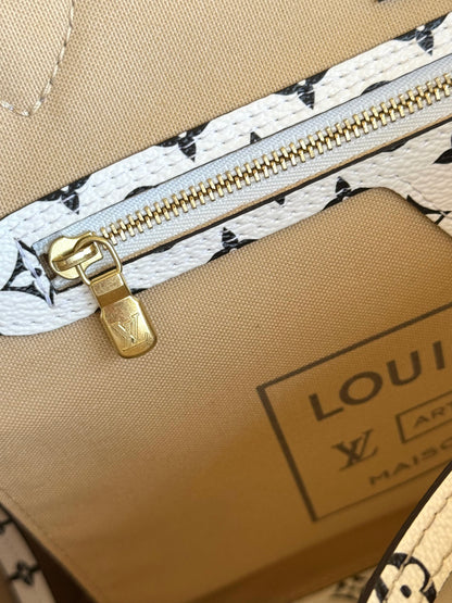 Pre-owned Louis Vuitton Neverfull MM Monogram Giant Kaki Tote Bag