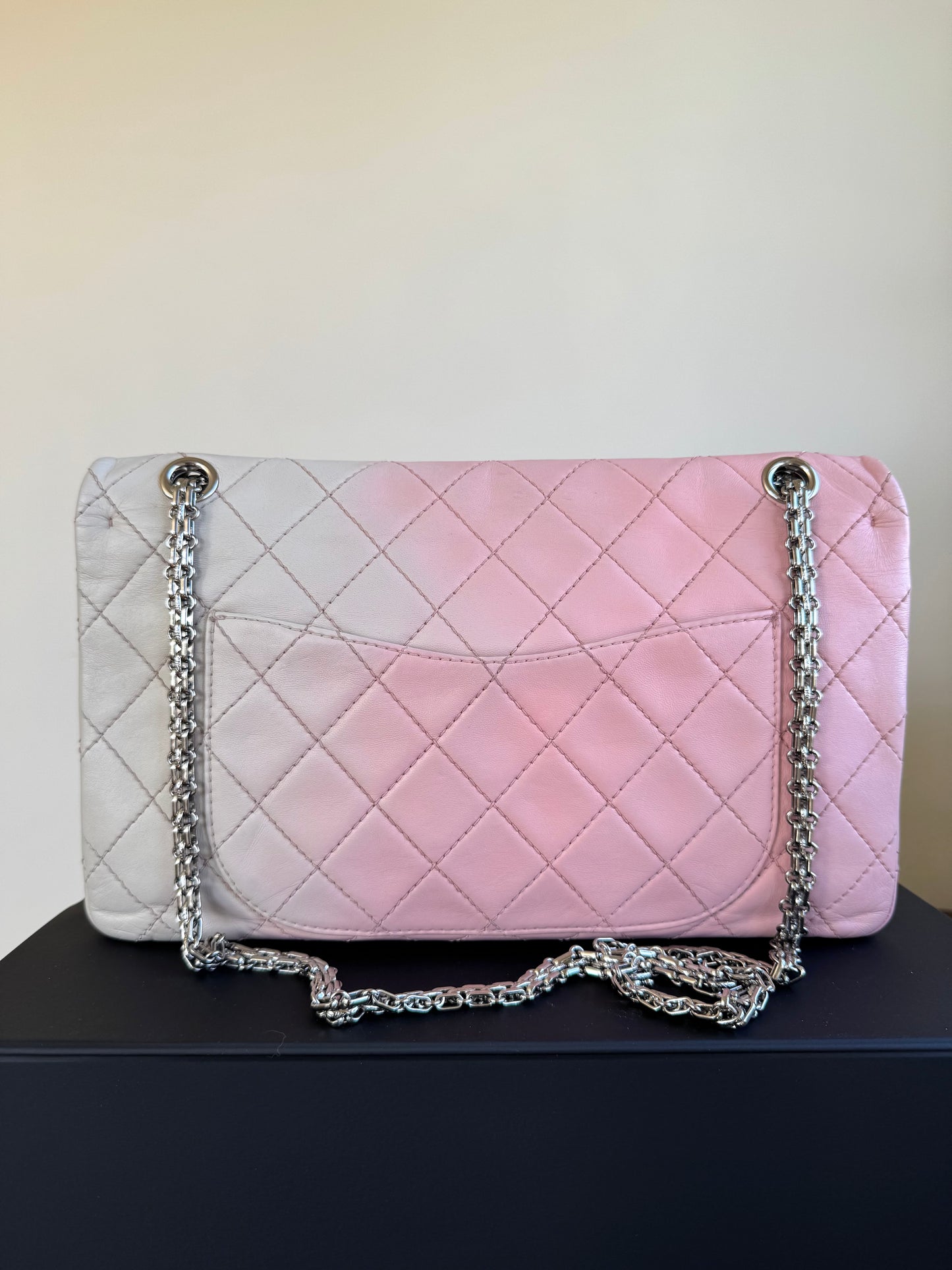 Pre-owned Chanel 2.55 Reissue Maxi 227 Rose Degrade Lambskin Flap Bag