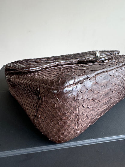 Pre-owned Chanel Timeless Classic Standard Python Flap Bag