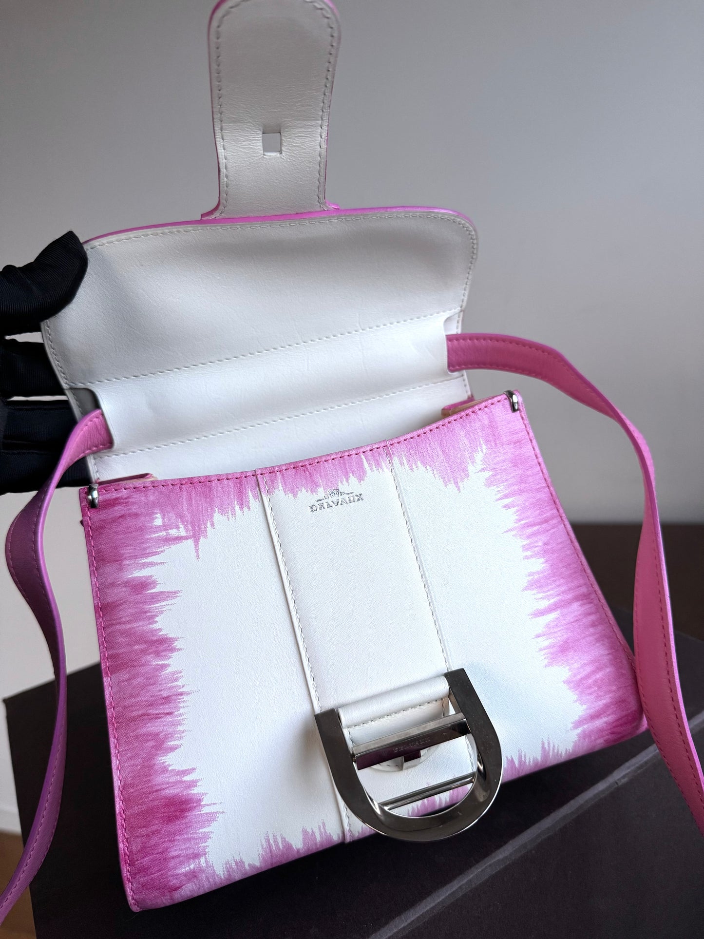 Pre-owned Delvaux Brillant Mini Flamingo Oeillet Leather Bag