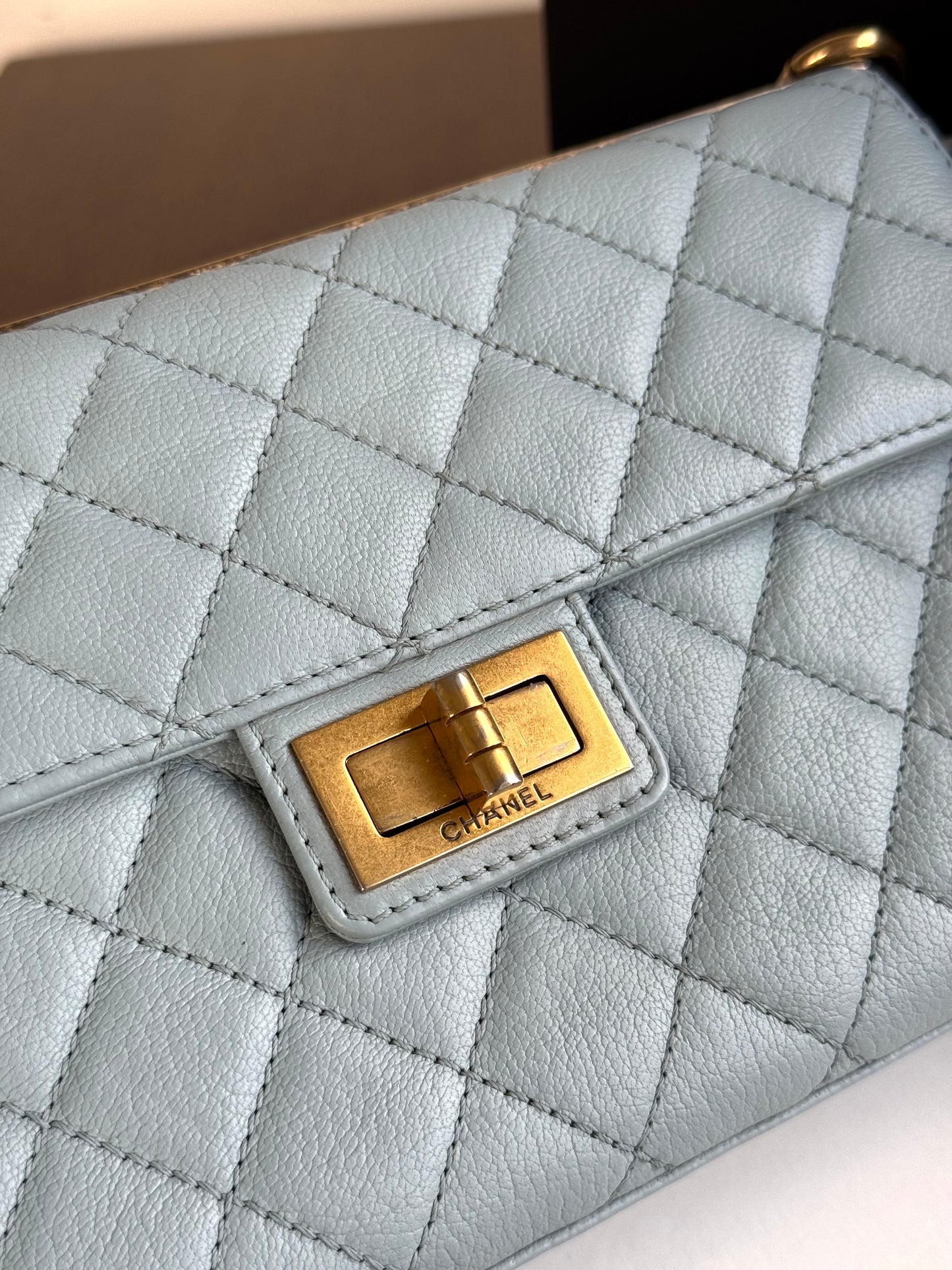 Pre-owned Chanel Trendy Reissue Mademoiselle Blue Leather Flap Bag