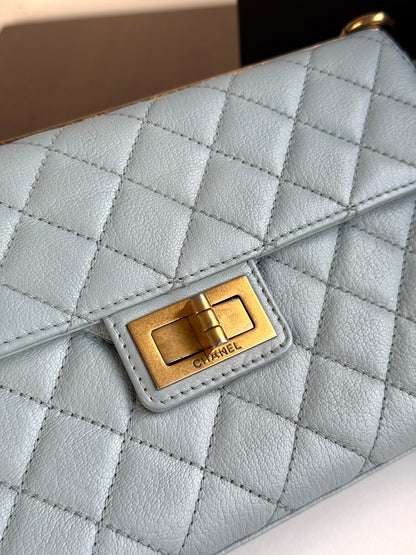 Pre-owned Chanel Trendy Reissue Mademoiselle Blue Leather Flap Bag