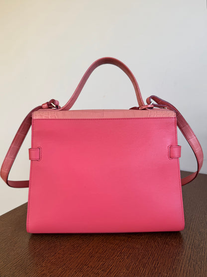 Pre-owned Delvaux Tempête MM Salmon Pink Crocodile Leather Bag