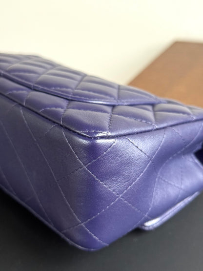 Pre-owned Chanel Timeless Mini Rectangle Purple Leather Bag
