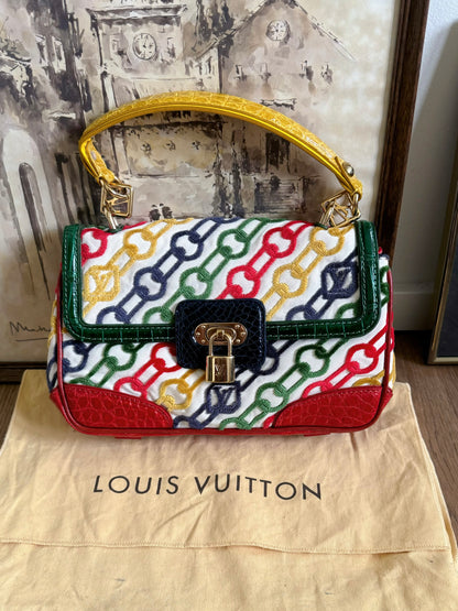 Pre-owned Louis Vuitton Multicolor Dolly Crocodile Velvet Chains Bag Limited Edition