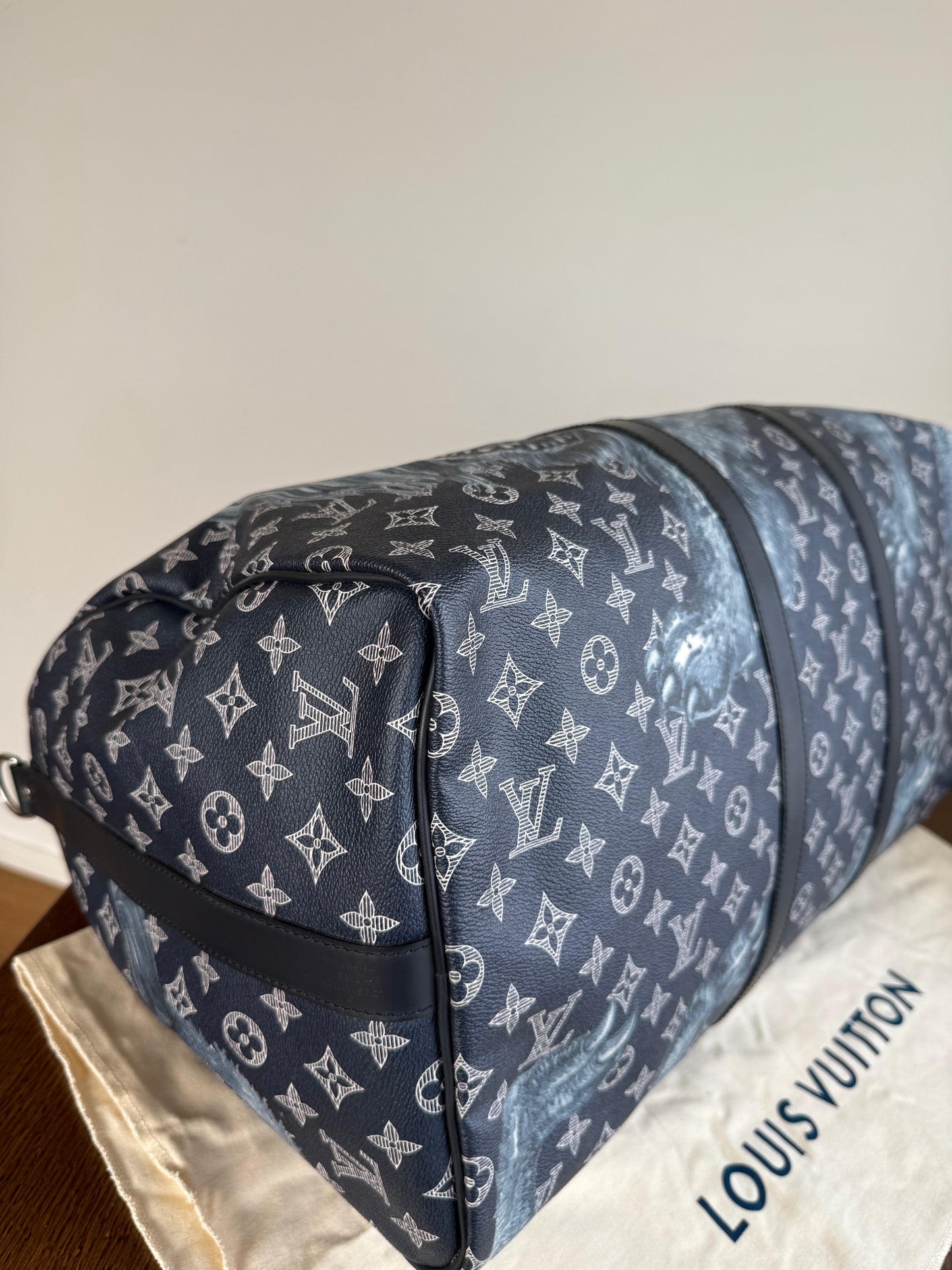 Pre-owned Louis Vuitton Chapman Brothers Keepall 55 Ink Lion Travel Bag