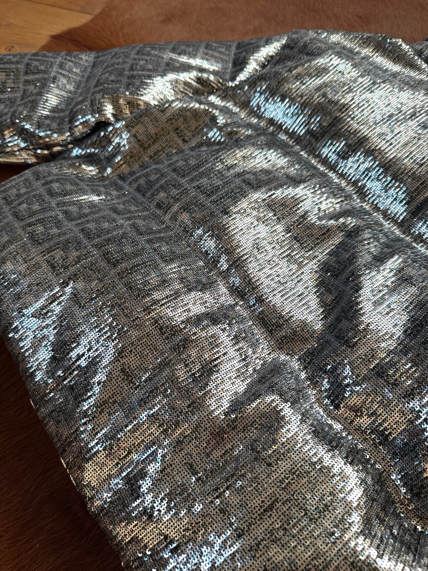 Pre-owned Fendi Silver Full Bomber Down Jacket
