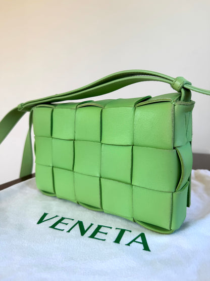 Pre-owned Bottega Veneta Cassette Green Lambskin Flap Bag