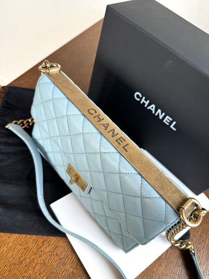 Pre-owned Chanel Trendy Reissue Mademoiselle Blue Leather Flap Bag