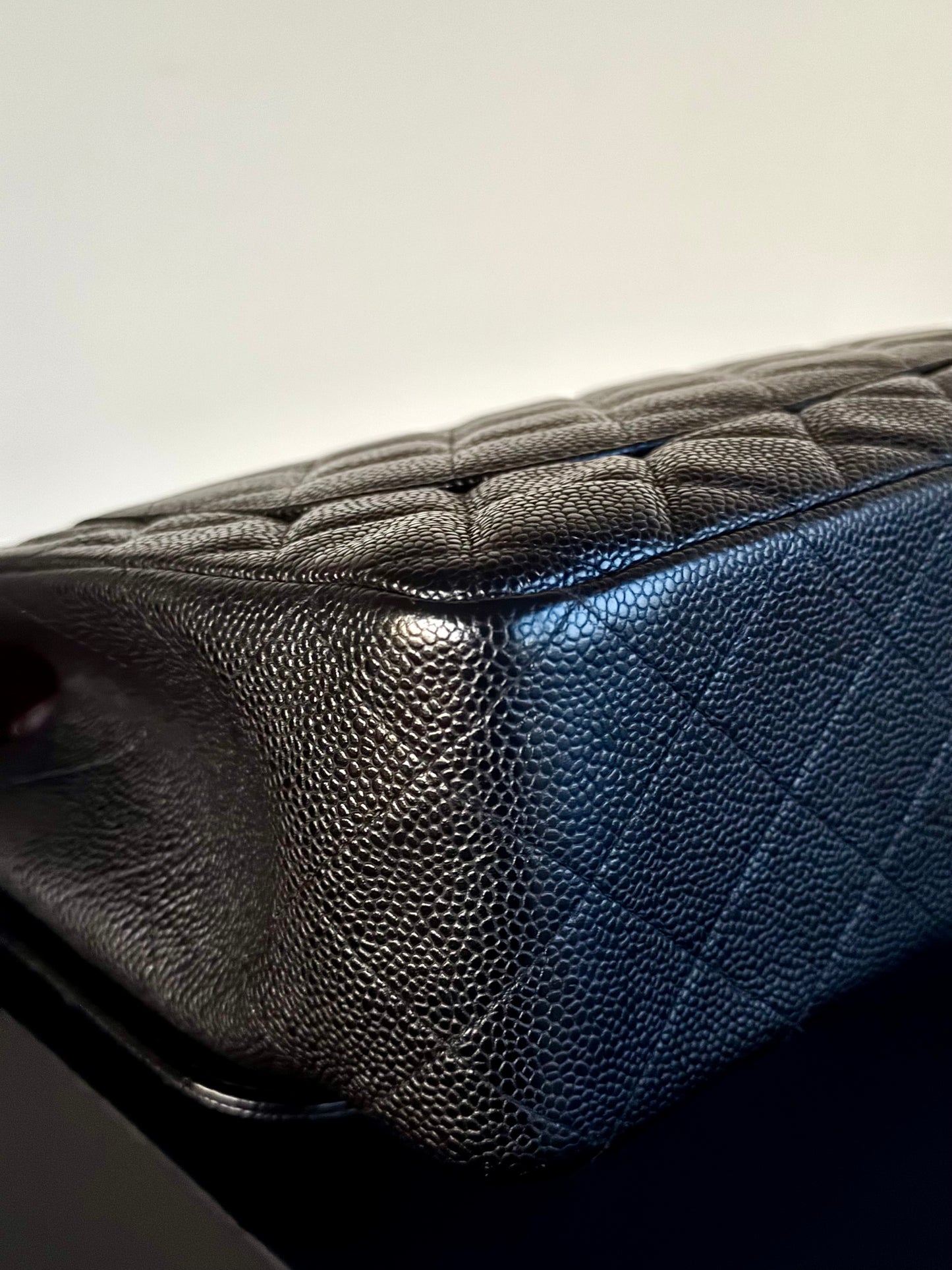Pre-owned Chanel Timeless Classic Jumbo Black Caviar Flap Bag