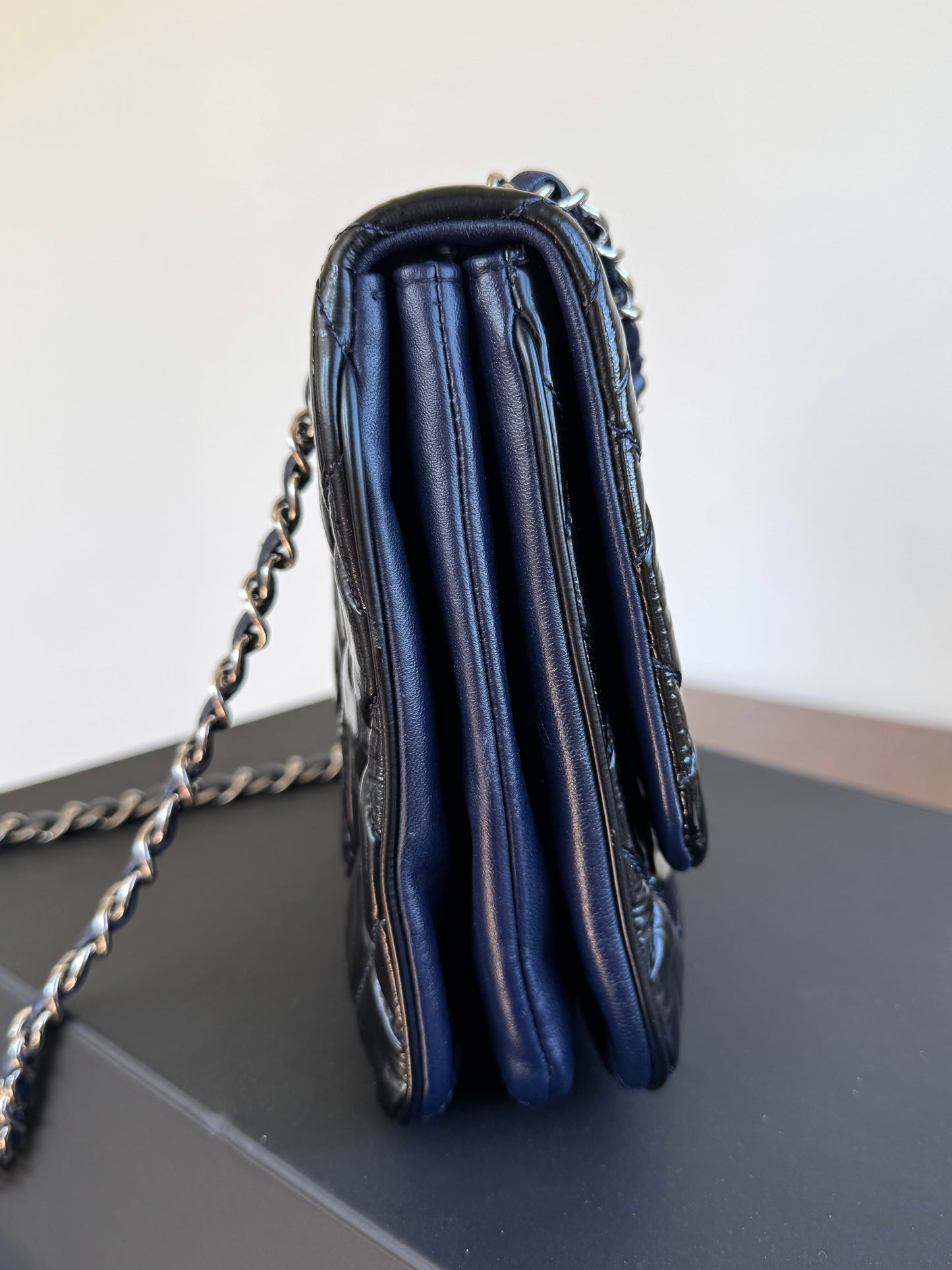 Pre-owned Chanel Classic Jumbo Black Patent Single Flap Bag