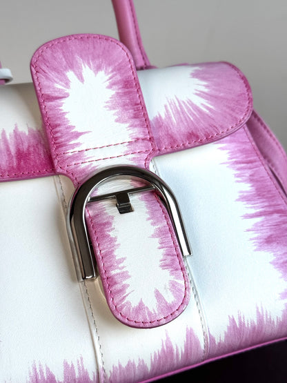 Pre-owned Delvaux Brillant Mini Flamingo Oeillet Leather Bag