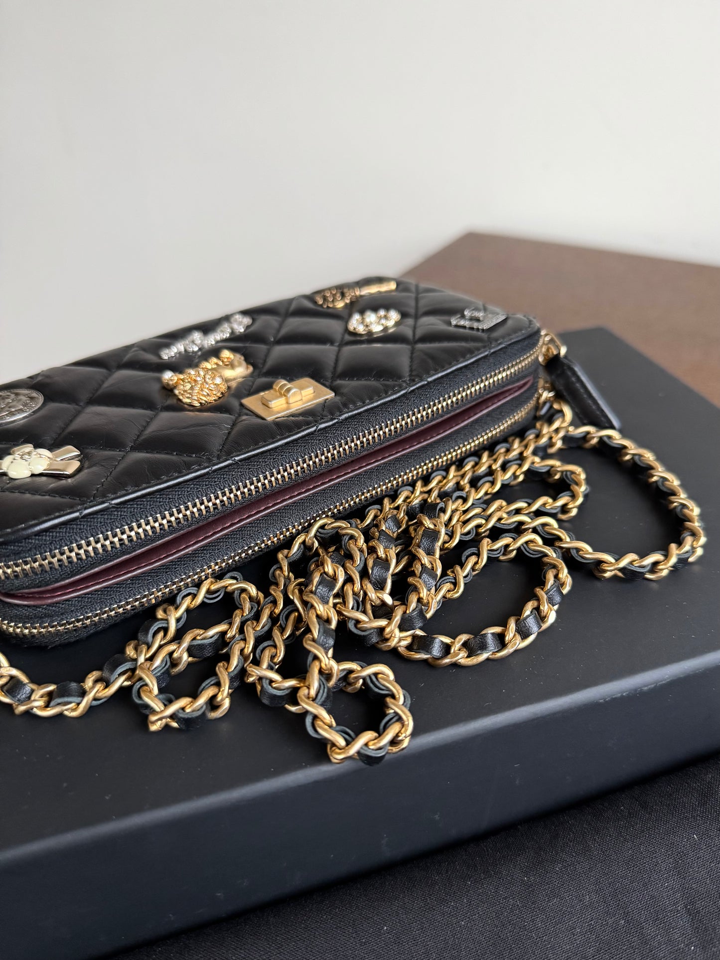 Pre-owned Chanel 2.55 Chain Wallet Lucky Charms Clutch Bag
