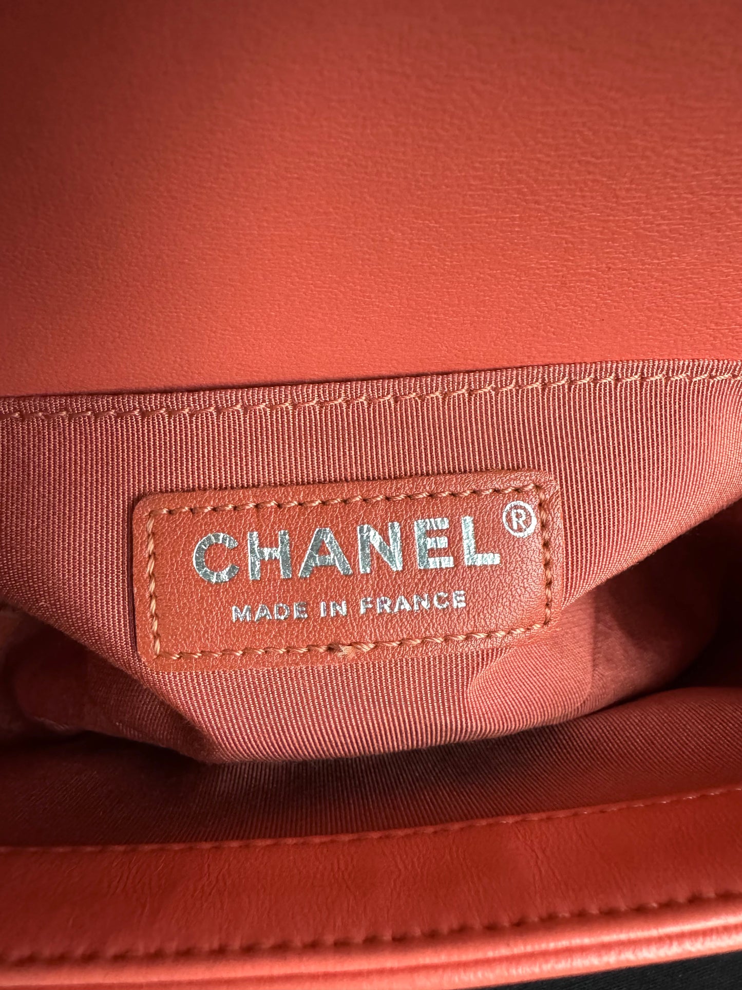 Pre-owned Chanel Boy Small Salmon Pink Tweed Leather Bag