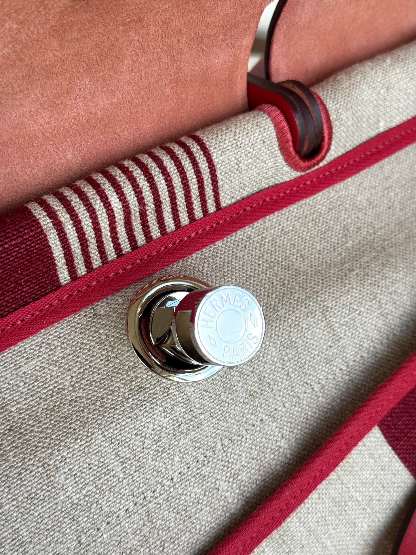 Pre-owned Hermès Herbag Zip 50 Printed Toile Leather Travel Bag