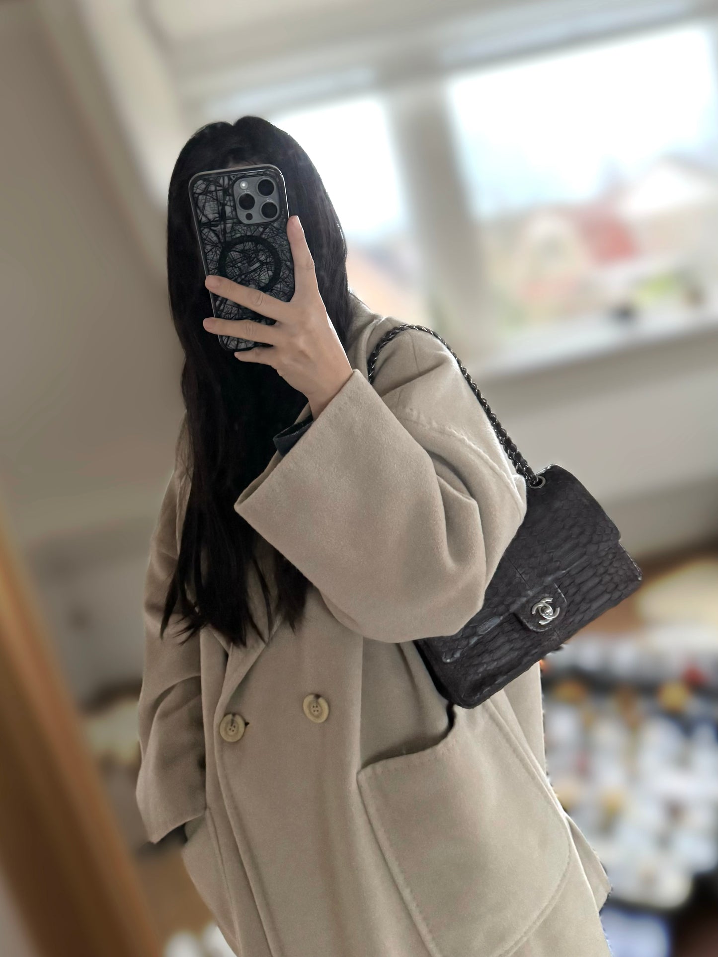 Pre-owned Chanel Timeless Classic Standard Python Flap Bag