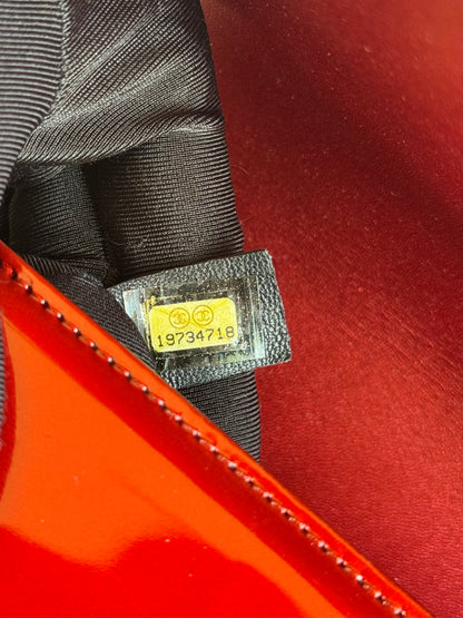 Pre-owned Chanel Boy Medium Metallic Red Patent Leather Bag