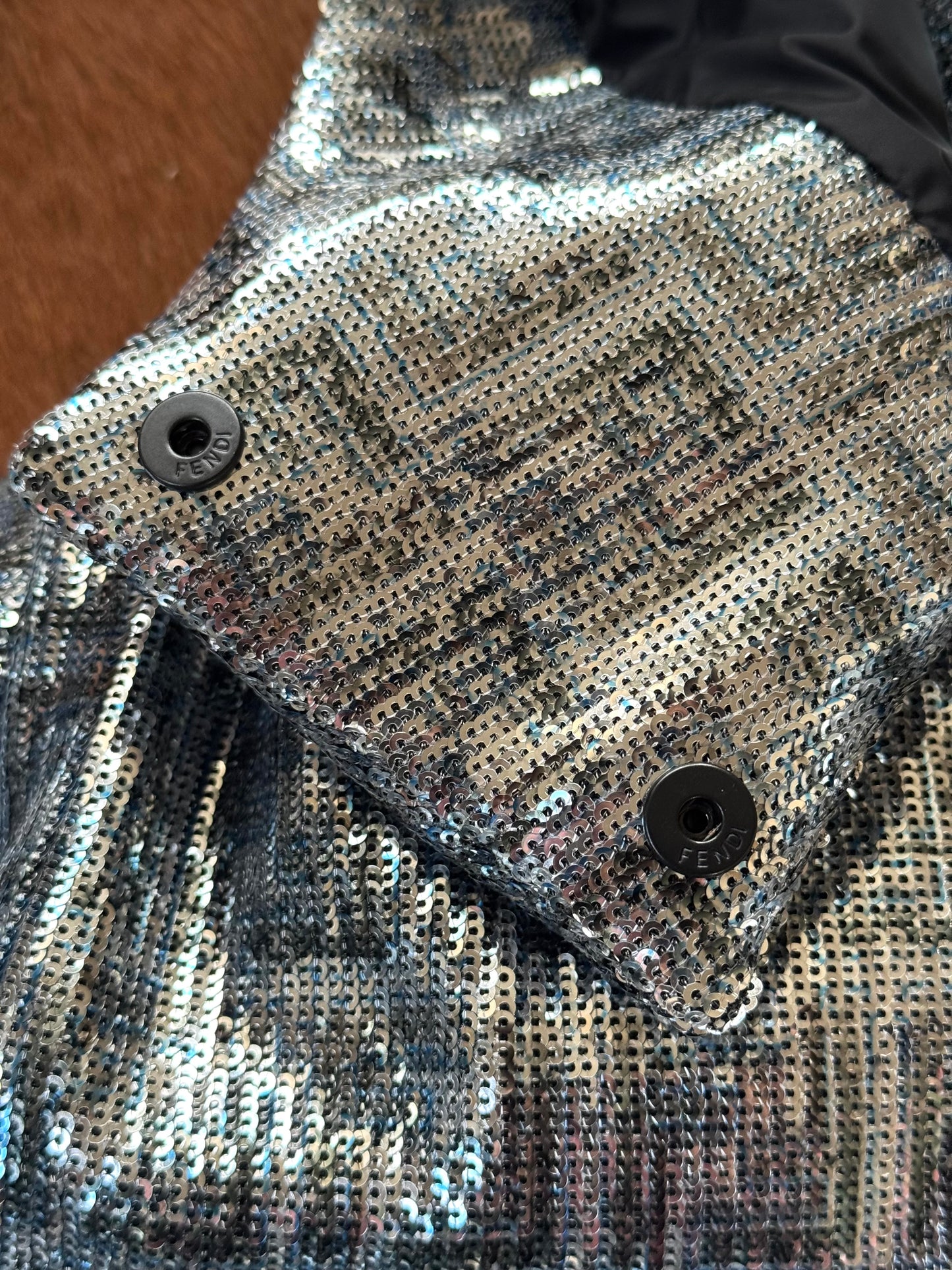 Pre-owned Fendi Silver Full Bomber Down Jacket