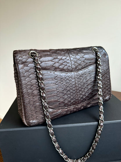 Pre-owned Chanel Timeless Classic Standard Python Flap Bag