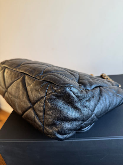 Pre-owned Chanel 19 Maxi Black Lambskin Flap Bag