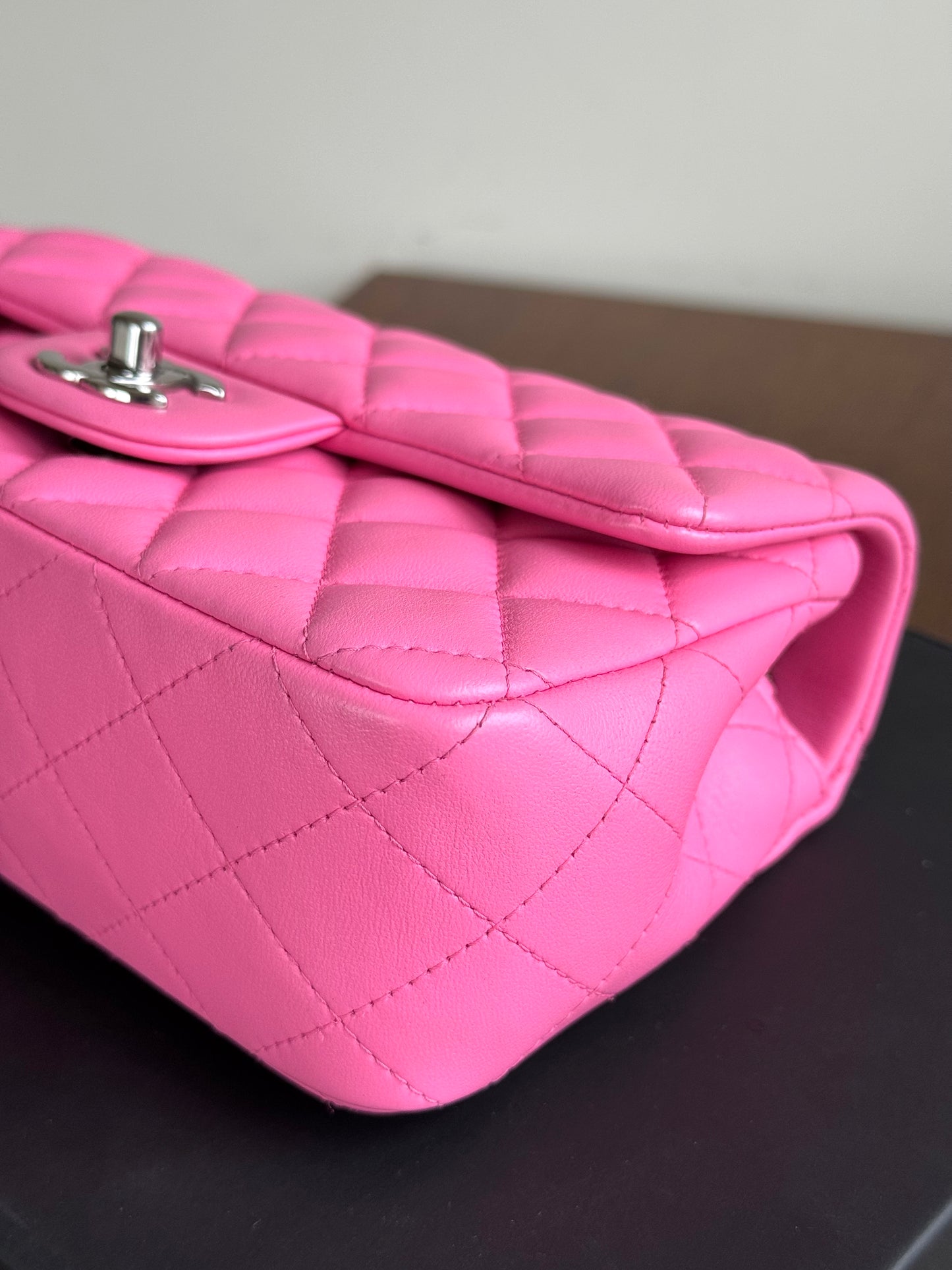 Pre-owned Chanel Timeless Mini Rectangle Pink Leather Bag