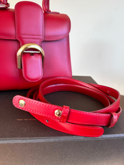Pre-owned Delvaux Brillant Mini Red Box Calf Bag