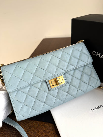 Pre-owned Chanel Trendy Reissue Mademoiselle Blue Leather Flap Bag
