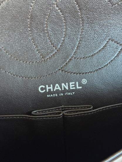 Pre-owned Chanel 2.55 Reissue Large 226 Chocolate Iridescent Leather Flap Bag