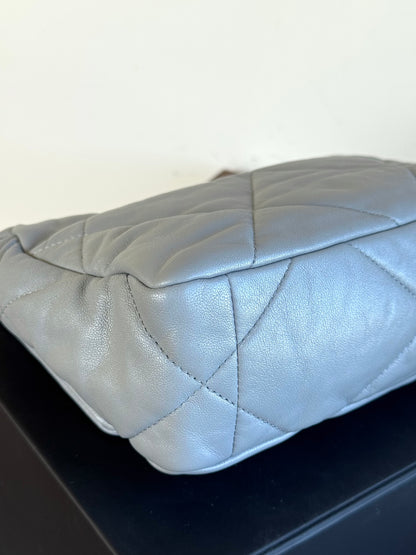 Pre-owned Chanel 19 Small Grey Lambskin Flap Bag