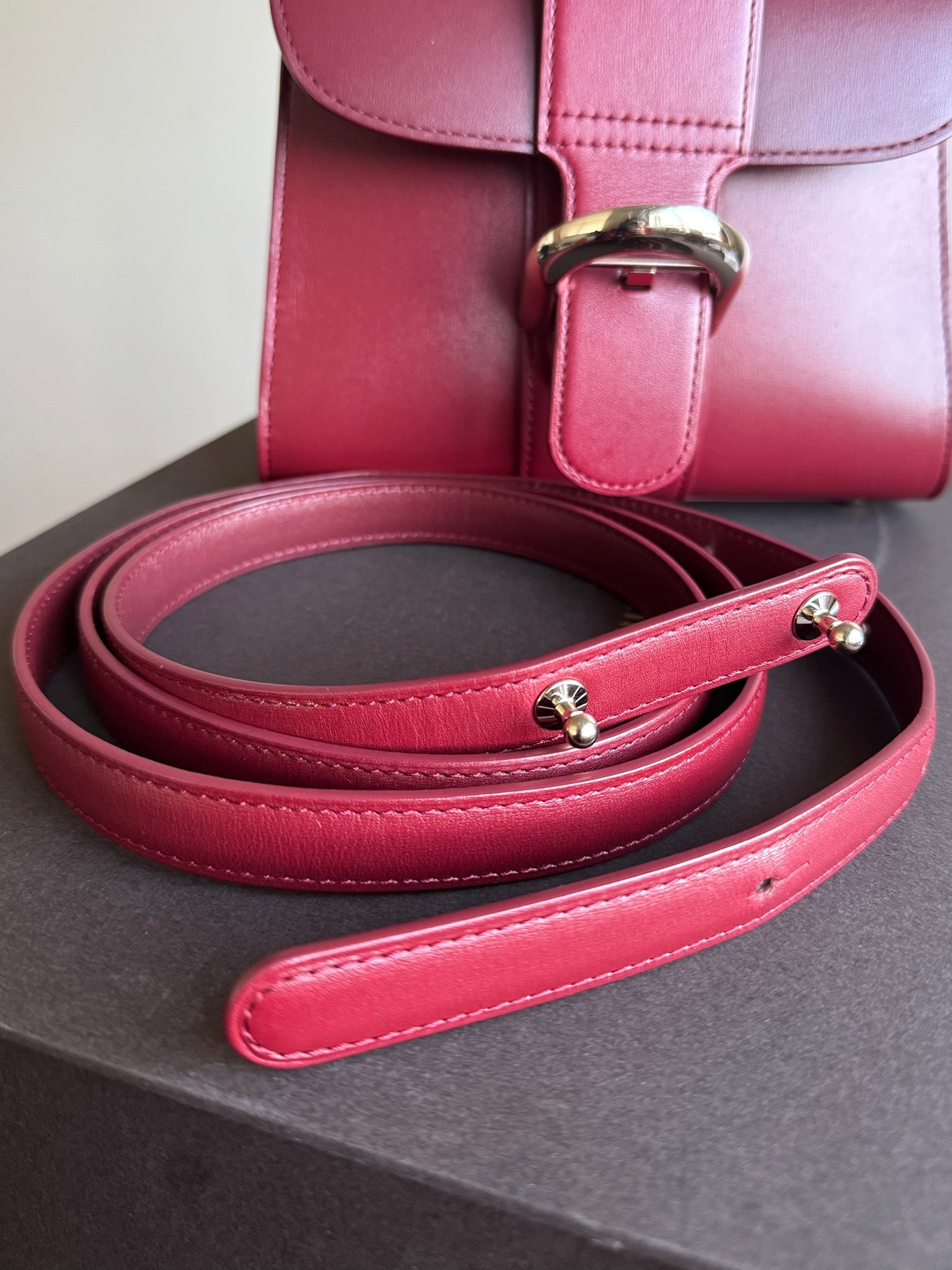 Pre-owned Delvaux Brillant Mini Burgundy Leather Bag