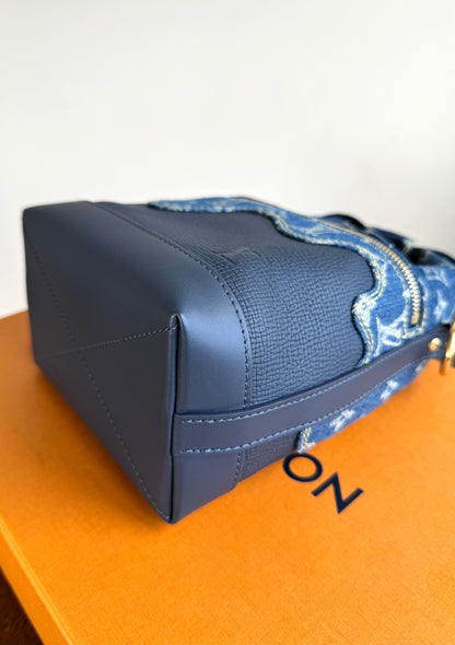 Pre-owned Louis Vuitton x Nigo Monogram Blue Denim Japanese Cruiser Bag