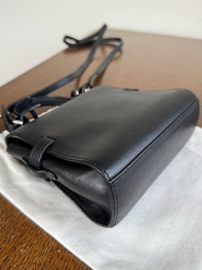 Pre-owned Delvaux Tempête Micro Black Calfskin Bag