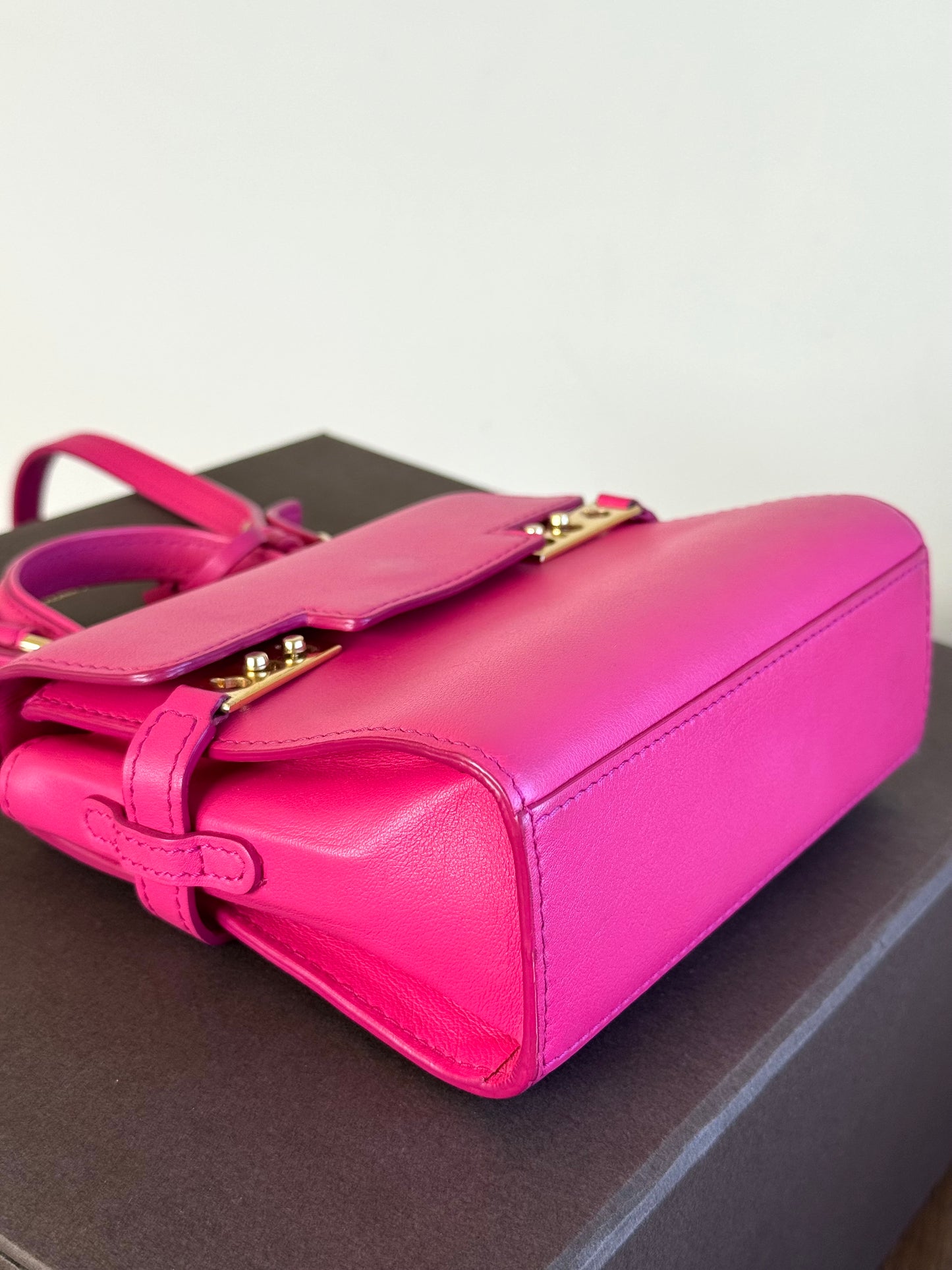 Pre-owned Delvaux Tempête Micro Pink Calfskin Bag