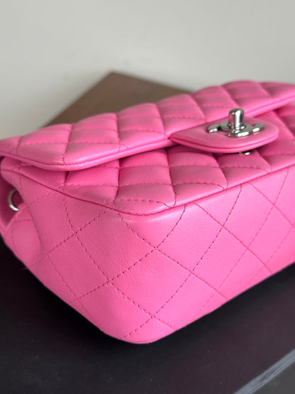 Pre-owned Chanel Timeless Mini Rectangle Pink Leather Bag