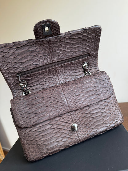 Pre-owned Chanel Timeless Classic Standard Python Flap Bag