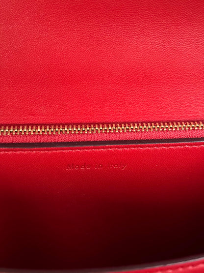 Pre-owned Celine Classic Box Medium Red Leather Bag